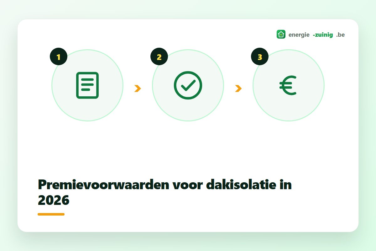 Voorwaarden van Mijn VerbouwPremie voor dakisolatie in 2026: Rd-waarde 4,5, woning minstens 15 jaar oud, factuur minstens 1.000 euro
