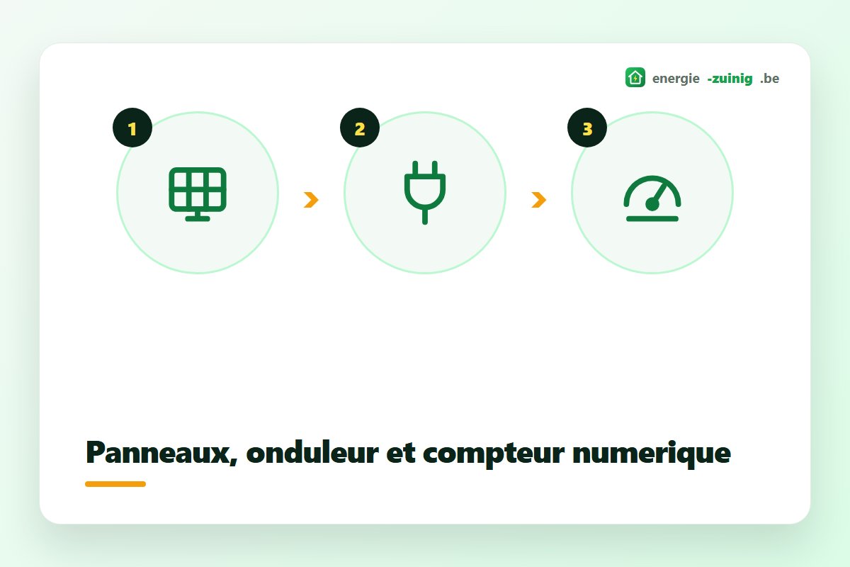 Fonctionnement des panneaux solaires : du panneau à l'onduleur puis au compteur numérique