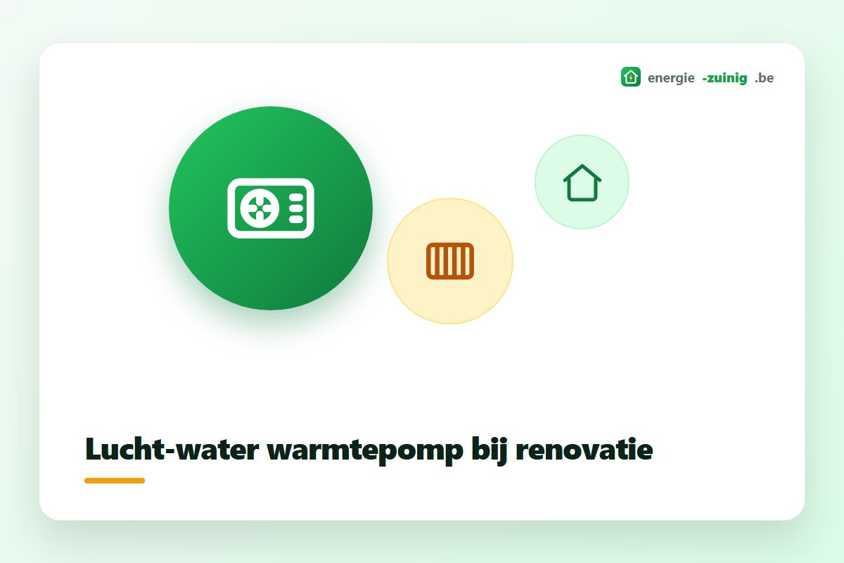 Lucht-water warmtepomp bij renovatie verwarmt radiatoren, vloer en sanitair water