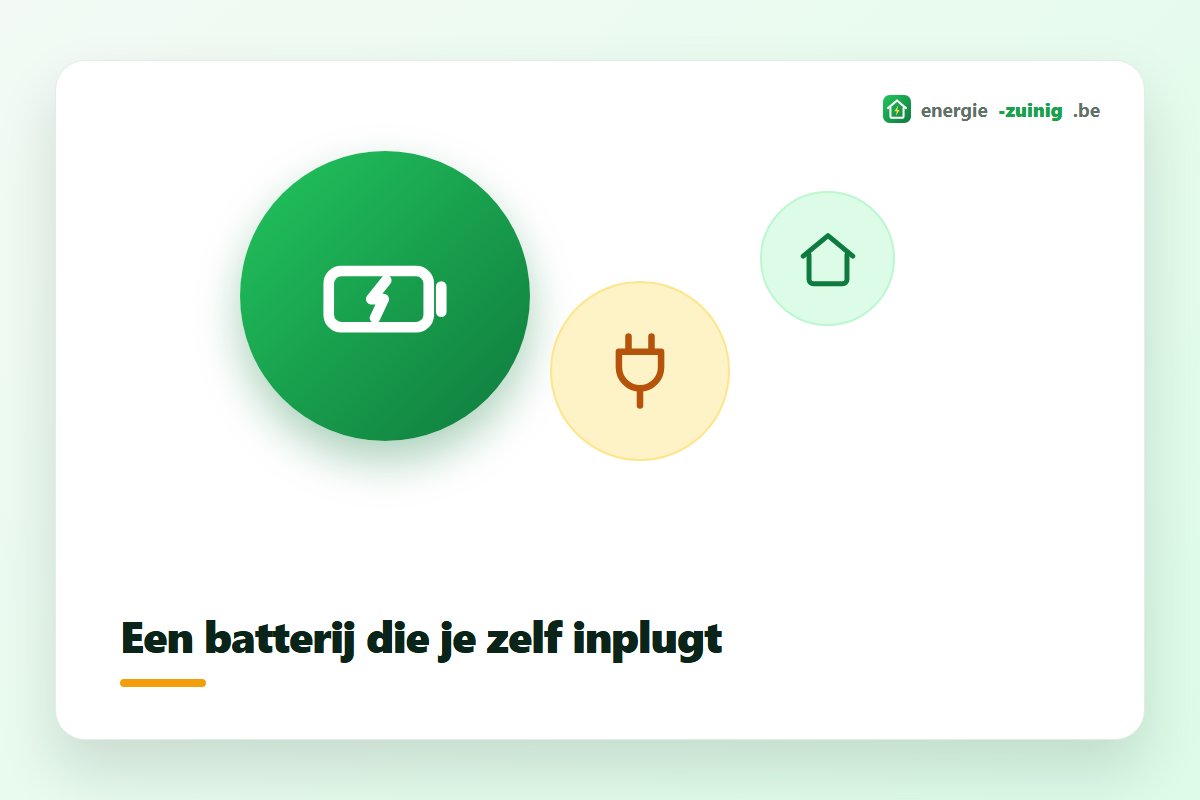 Stekkerbatterij als thuisbatterij aangesloten op een gewoon stopcontact in een woning in Vlaanderen