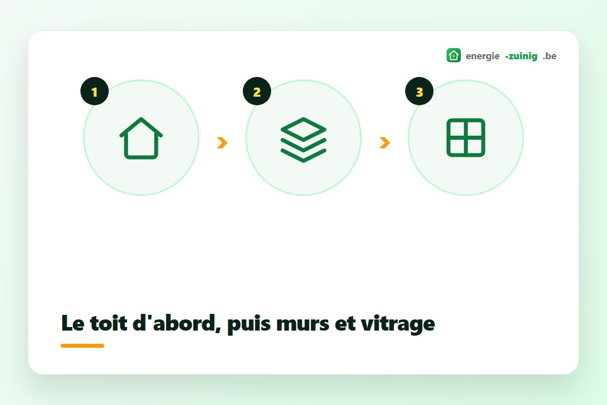 Types d'isolation dans le bon ordre : d'abord le toit, ensuite les murs et le vitrage